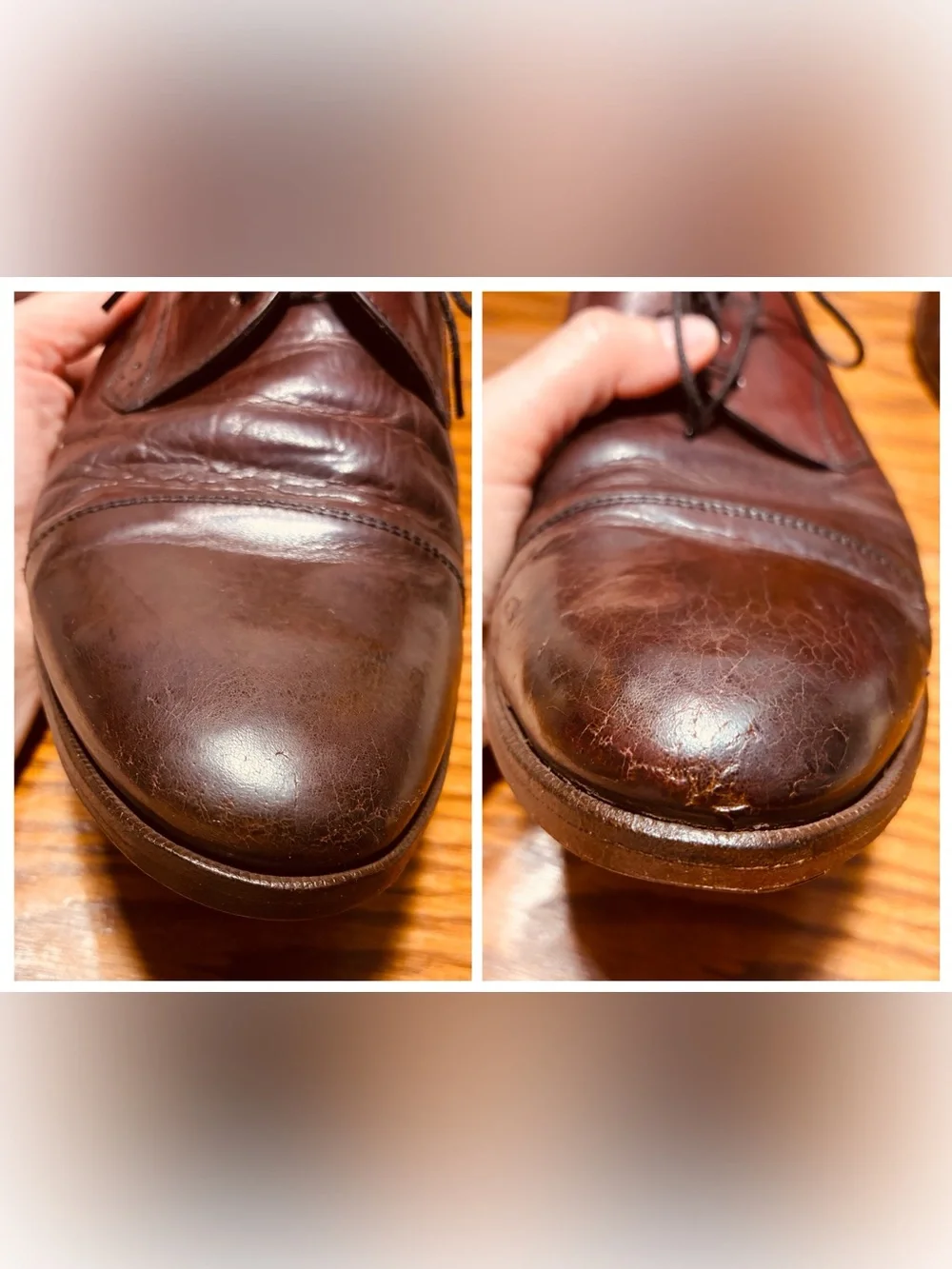 Y2K VTG Johnston & Murphy ITALY MADE Cap Toe Oxford Shoes Burgundy Men’s Size 9